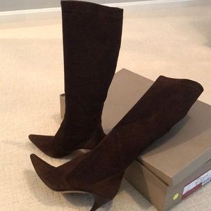 Chocolate Brown Suede knee high boots